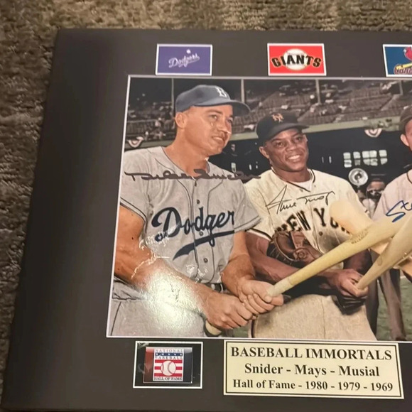 Baseball Immortals Signed Photo duke snider willie mays Stan Musial - Picture 3 of 4
